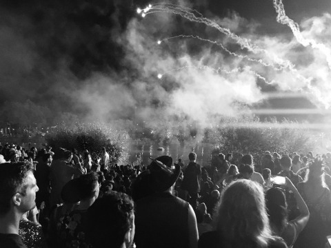 festival crowd fireworks